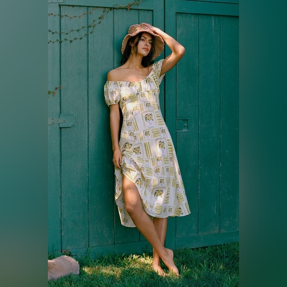 NWT! Anthro Corey Lynn Calter Cordelia Cotton Linen Midi Dress - Multiple 🏀 🦉